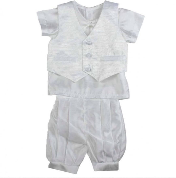 Picture of NO.2 BOYS BAPTISM THREE PIECE SET  -SATIN FEEL/ LOOK